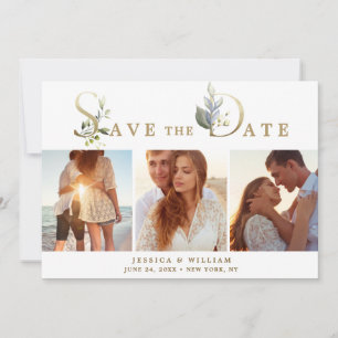 Elegante Wasserfarbe Eukalyptus 3 FOTO Hochzeit Save The Date