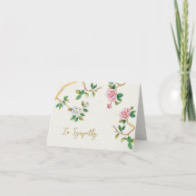 Elegante Wasserfarbe Floral Chinoisorie Beileid