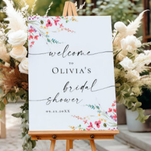 Elegante Wasserfarbe-Floral-WELCOME-Brautparty Poster