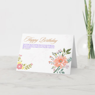 Elegante Wasserfarbe Florale Geburtstagsgrüße Karte