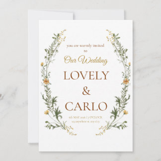 Elegante Wasserfarbe Florale Hochzeitseinladung Einladung