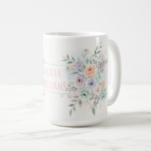 Elegante Wasserfarbe-Floralien Kaffeetasse