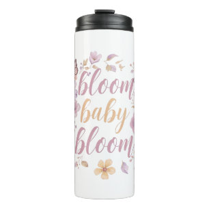 Elegante Wasserfarbe-Floralien Thermosbecher