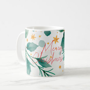 Elegante Wasserfarbe Frohe Weihnachten Kaffeetasse