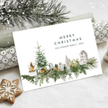 Elegante Wasserfarbe Frohe Weihnachtskomposition