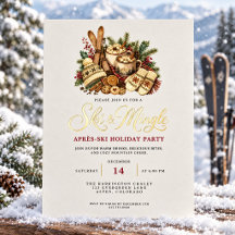 Elegante Wasserfarbe Gold Ski- und Mingle-After-Sk