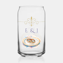 Elegante Wasserfarbe Goldene Rose Hochzeiten Dosenglas