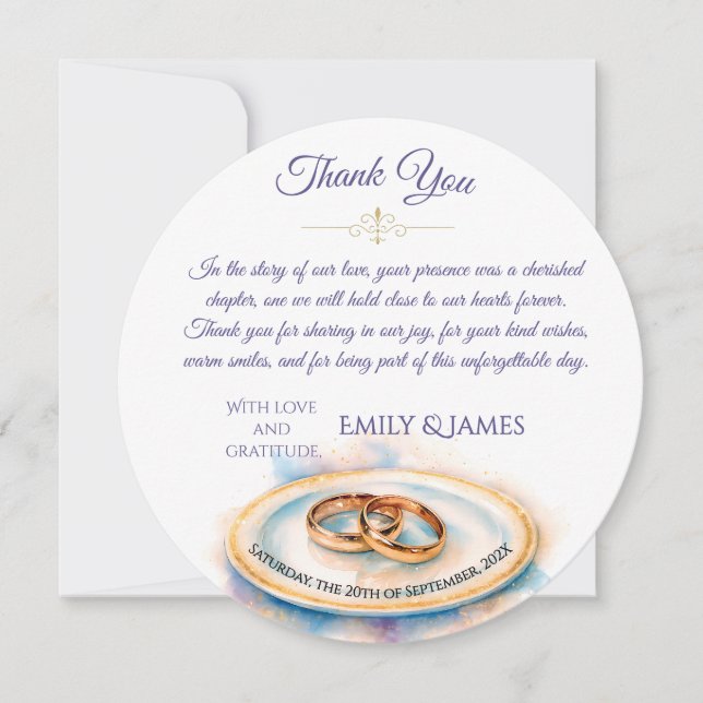 Elegante Wasserfarbe Goldene Rose Hochzeiten Save The Date (Vorderseite)