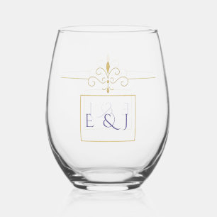 Elegante Wasserfarbe Goldene Rose Hochzeitsringe Weinglas Ohne Stiel
