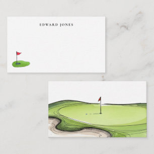 Elegante Wasserfarbe Golfspieler Mitteilungskarte