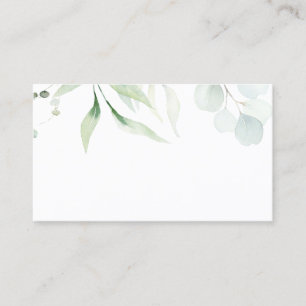 Elegante Wasserfarbe Grün Botanische Hochzeit Platzkarte