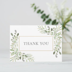 Elegante Wasserfarbe-Grün-Funeral-Poesie Dankeskarte