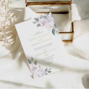 Elegante Wasserfarbe-Grünzeug & Orchideen-Hochzeit Folieneinladung