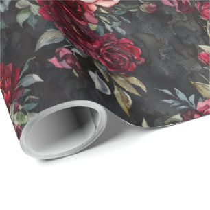 Elegante Wasserfarbe Halloween-Blumen Geschenkpapier