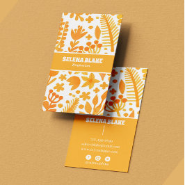 Elegante Wasserfarbe | Handgefertigte orangefarben Visitenkarte