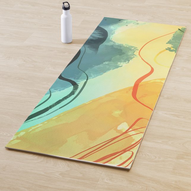 Elegante Wasserfarbe handgemalt Yoga matte (Von Creator hochgeladen)