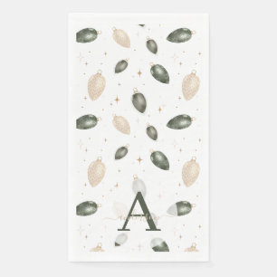 Elegante Wasserfarbe-Hängekugeln mit Monogramm Wei Serviette