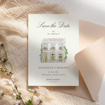 Elegante Wasserfarbe-Herrenhaus-Foto-Save-the-Date