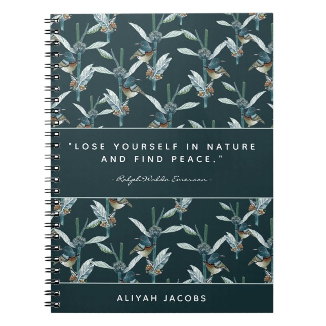 Elegante Wasserfarbe Hummingbird Finding Peace Quo Notizblock (Vorderseite)