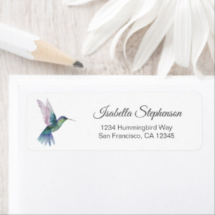 Elegante Wasserfarbe Hummingbird Rücksendeadresse