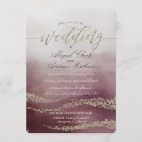 Elegante Wasserfarbe in Cranberry Einladung zur Ho