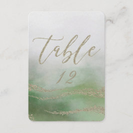 Elegante Wasserfarbe in Foliage Wedding Tischnumme Einladung