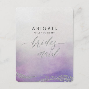 Elegante Wasserfarbe in Orchid Sie werden Bridesma Einladung