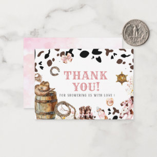 Elegante Wasserfarbe Kleine Cowgirl Rodeo Country  Mitteilungskarte