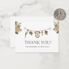 Elegante Wasserfarbe Kleine Jägerdusche Baby Mitteilungskarte