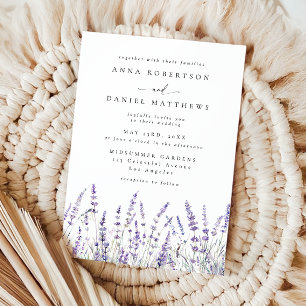 Elegante Wasserfarbe Lavendel-Hochzeit Einladung