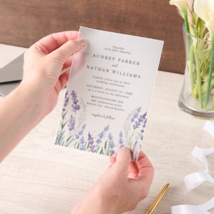 Elegante Wasserfarbe Lavendelblüten Hochzeit