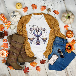 Elegante Wasserfarbe Libra Zodiac Custom T-Shirt