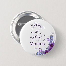 Elegante Wasserfarbe Lila Blume Button