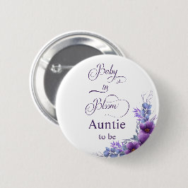 Elegante Wasserfarbe Lila Blume Button