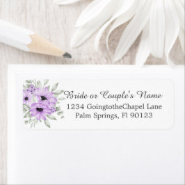 Elegante Wasserfarbe Lila Rücksendeadresse