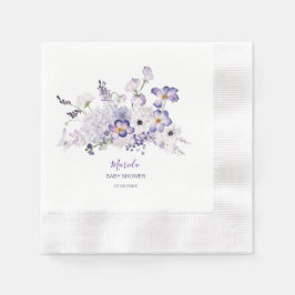 Elegante Wasserfarbe Lilac Blume Babydusche Serviette