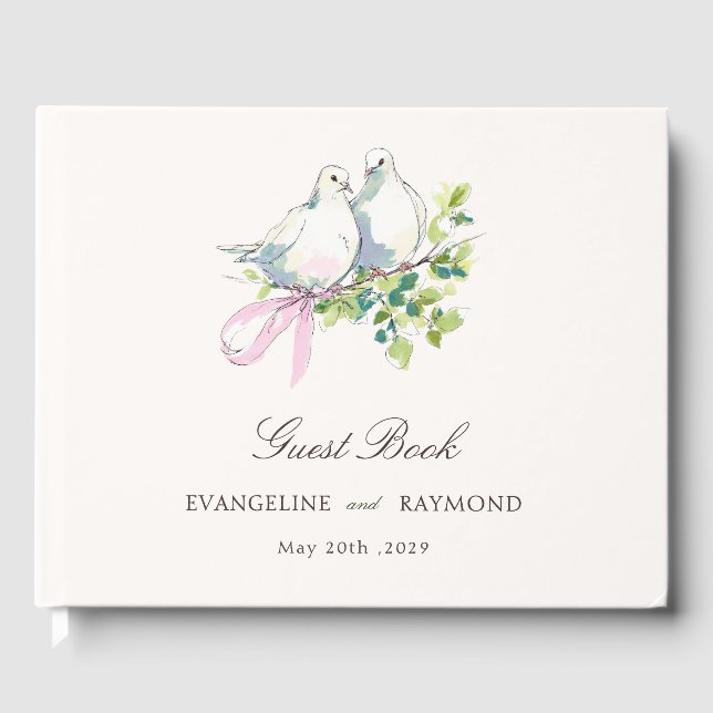 Elegante Wasserfarbe Manor Rokoko-Hochzeit Gästebuch (Vorderseite)