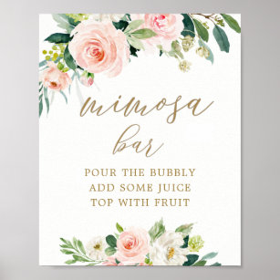 Elegante Wasserfarbe Mimosa Bar Poster
