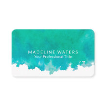 Elegante Wasserfarbe Moderne Minimalsit Blaues Grü