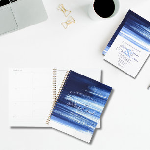 Elegante Wasserfarbe Navy-Pinselstriche Namen Planer