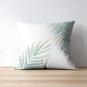 Elegante Wasserfarbe Palmwedel Kissen