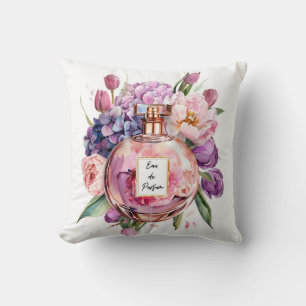 Elegante Wasserfarbe Parfüm Flasche mit Blume Kissen