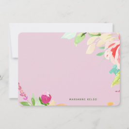 Elegante Wasserfarbe Personalisierte Fuchsia Mitteilungskarte