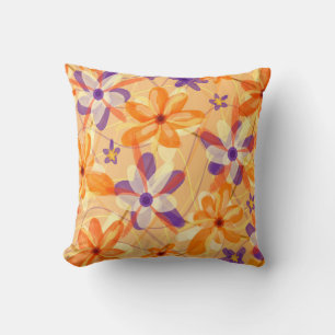 Elegante Wasserfarbe Pfirsich Pflaume Pastell Blum Kissen