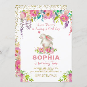 Elegante Wasserfarbe Rosa Blüte Ein sonniger Gebur Einladung