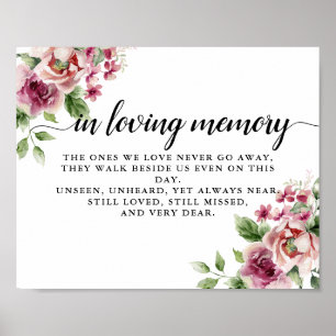 Elegante Wasserfarbe Rosa Bouquet Hochzeit Poster