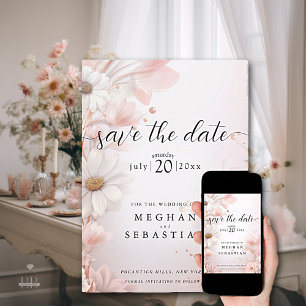 Elegante Wasserfarbe Rosa Farbe Save The Date