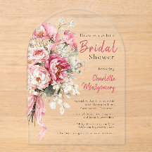 Elegante Wasserfarbe Rosa Florale Brautparty