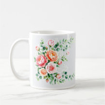 Elegante Wasserfarbe Rosa Pfingstrose und Pfirsich
