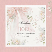 Elegante Wasserfarbe Rosa Schleife Floral 100. Geb